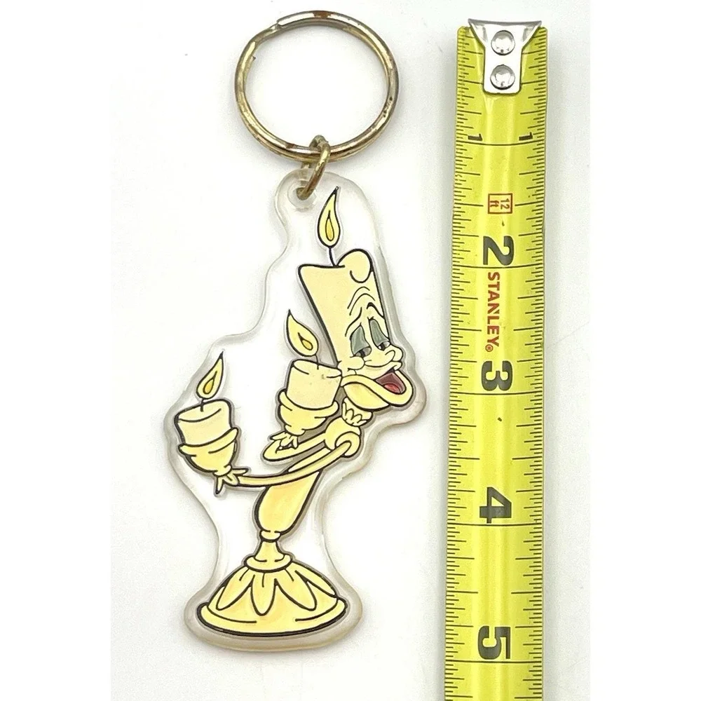 Vintage 1990s‎ Disney Beauty and the Beast Lumiere Brabo Group Acrylic Keychain
